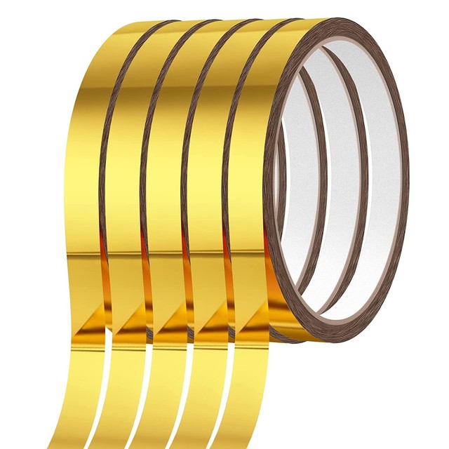 5 Rolls Gold Metallic Mirror Washi Tape for Wall Decor Crafts Art Tape DIY  Decorations Gift Wrapping Self Adhesive Gold Tape - AliExpress